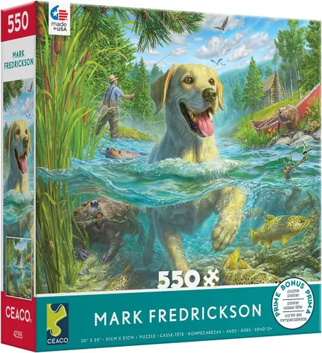 Vista 3 de Ceaco - Mark Fredrickson - Lets Fish! - Rompecabezas de 550 piezas