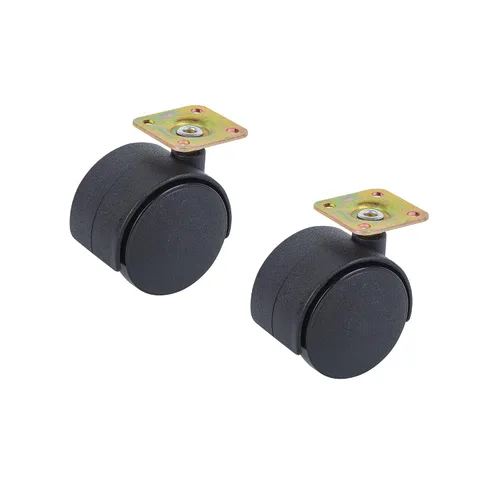 Vista 8 de Shepherd Hardware 9417 Rueda para silla de oficina de 2 pulgadas, rueda doble, placa cuadrada de 1-1/2 pulgadas, capacidad de carga de 75 libras