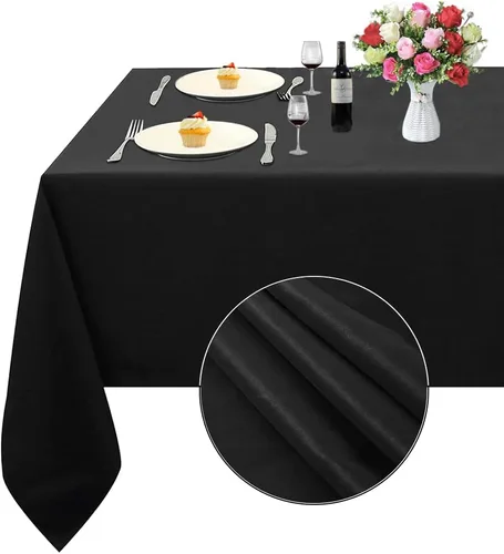 Vista 7 de TRLYC costura lentejuelas tela sirena plegable lentejuelas caminos para mesa -12 por 60 pulgadas, Poliéster, Negro (Polyester Black), 72x72-pulgadas
