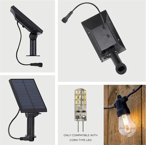 Vista 2 de Ambience Pro - Cadena de luces solares con un panel solar de repuesto adicional, grado comercial