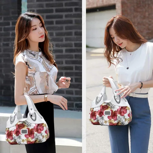 Vista 5 de Barsine - Bolso pequeño para mujer, diseño de flores de cuero vegano