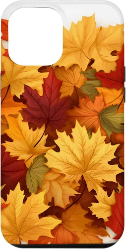 Vista 26 de Carcasa para iPhone 16 con texto en inglés "Fall Foliage Gathering of Autumn Leaves