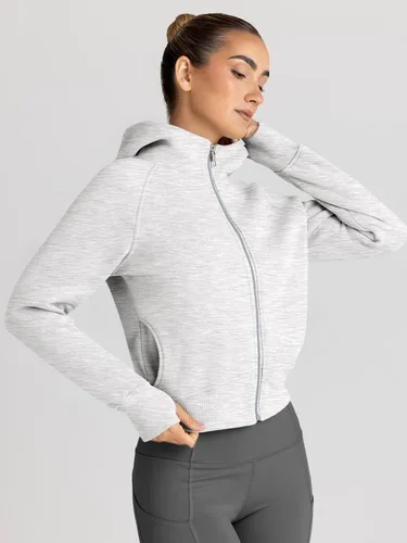 Vista 3 de Trendy Queen - Sudaderas con capucha y cremallera para mujer, sudaderas cortas de vellón, trajes de otoño, estilo informal, cómodas, Y2K, ropa