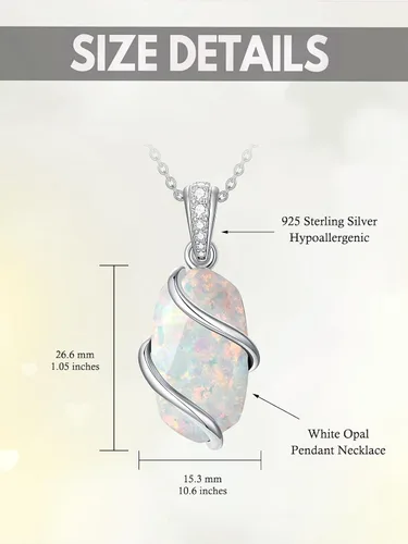 Vista 4 de 925 Sterling Silver Necklace for Women Dainty Gemstone Pendant Fine Jewelry Anniversary Birthday Graduation Gifts for Women Women Girls Mom