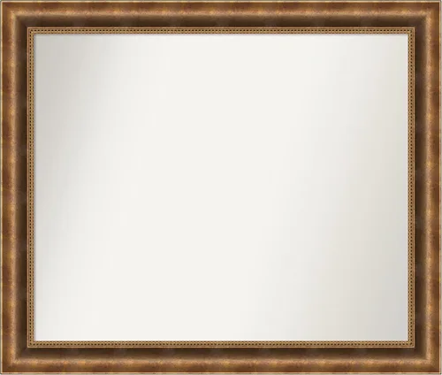 Vista 433 de Amanti Art Espejo de pared personalizado no biselado (25 x 25 pulgadas), marco de bronce acentuado, varios tamaños personalizados, espejo de baño