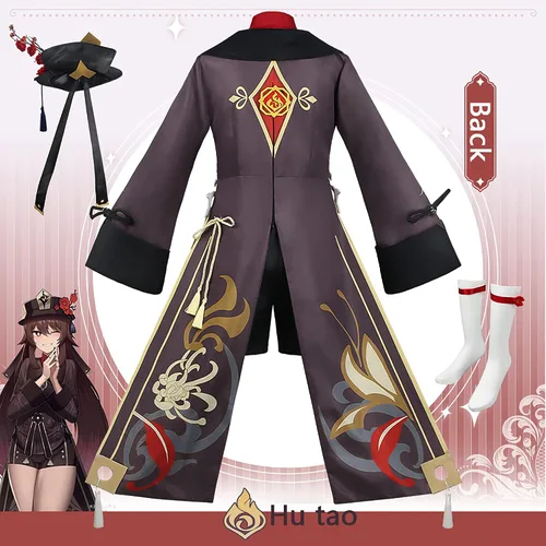 Vista 3 de Genshin Impact - Disfraz de anime Hu Tao Cosplay y lindo llavero Genshin Impact para mujeres y hombres