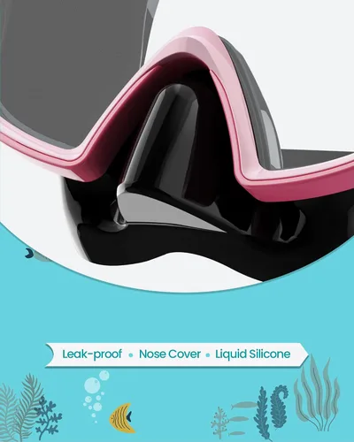 Vista 5 de OutdoorMaster Stingray - Gafas de natación para niños con cubierta para la nariz, máscara de buceo para niños, gafas de natación antivaho para niños