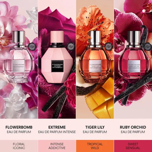 Vista 7 de Viktor&Rolf - Flowerbomb Ruby Orchid Eau de Parfum - Perfume para mujer - Floral y afrutado - Con notas de vainilla y melocotón