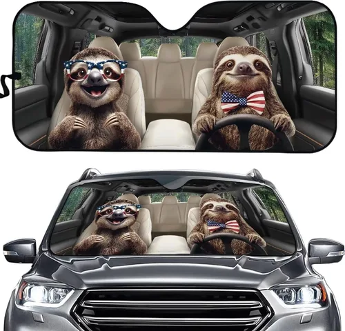 Vista 33 de SEANATIVE Parasol divertido para parabrisas de automóvil, protección contra rayos UV, protector de ventana delantera, diseño de ojos enojados