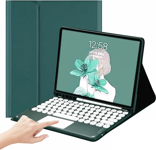 Vista 15 de Funda con teclado para iPad Air2 - Touchpad, magnético, Bluetooth desmontable, funda inteligente delgada para iPad 5ª/6ª generación de 9.7 pulgadas