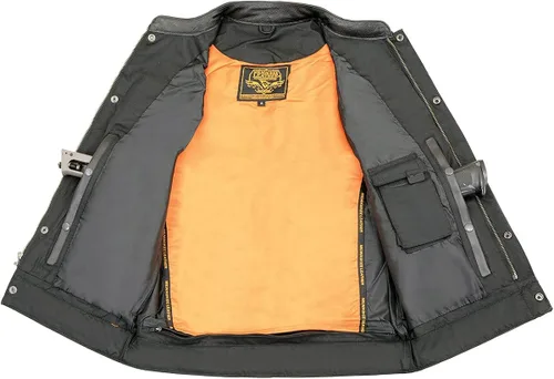 Vista 6 de Milwaukee Leather MLM3514 - Chaleco de cuero para hombre "Cool-Tec" estilo club