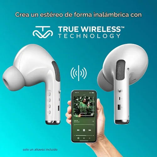 Vista 3 de Coby Altavoz Bluetooth portátil, altavoz inalámbrico en forma de auricular con graves profundos, radio FM, micrófono integrado, tarjeta TF y soporte