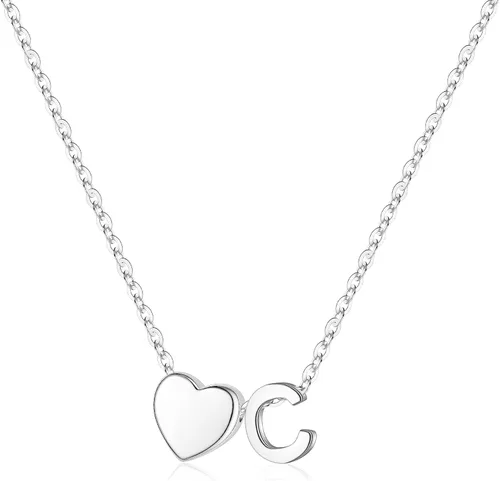 Vista 27 de Turandoss Mothers Day Gifts for Mom Wife - Dainty 18K Gold Plated Heart Initial A-Z Pendant Necklace Trendy Jewelry Heart Necklaces Birthday Mothers