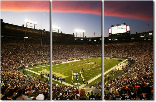 Vista 66 de TUMOVO MetLife Stadium - Decoración de pared de Nueva York, 3 piezas, lienzo, arte de pared para decoración del hogar, juegos de fútbol americano