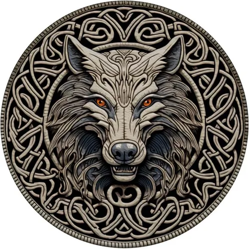 Vista 3 de Símbolo vikingo Fenrir - Monstruoso lobo nórdico mitología PopSockets PopGrip estándar