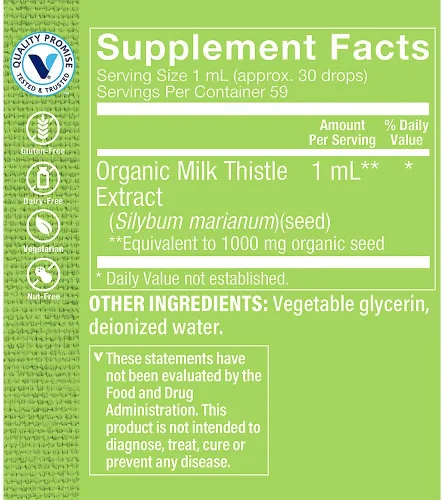 Vista 2 de The Vitamin Shoppe Cardo mariano 1,000 mg - Apoyo a la salud del hígado, desintoxicación y protección antioxidante