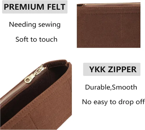 Vista 4 de Doxo Organizador de bolso para bolsas LV Boulogne, inserto de bolsa de mano con cremalleras, múltiples bolsillos divisores moldeadores de bolsos