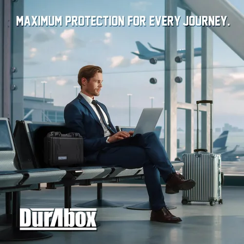 Vista 6 de Durabox Estuche Resistente a Todas Las Condiciones Climáticas 10 x 9 x 5” - Estuche de Viaje con Carcasa Rígida Aprobada por la TSA con Espuma