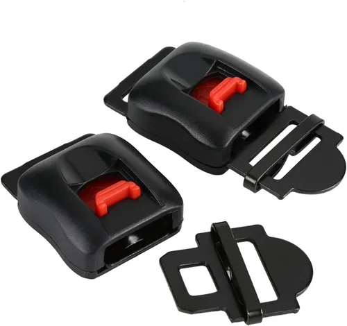 Vista 8 de 5 unids motocicleta cascos velocidad clip barbilla correa liberación rápida desconexión hebilla plástico metal motocicleta casco hebilla negro rojo