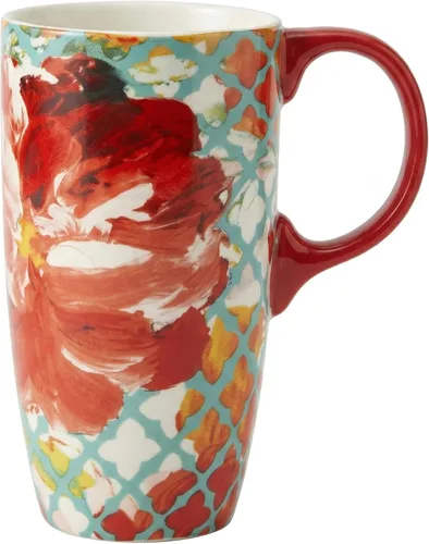 Vista 13 de Topadorn Tazas de cerámica de porcelana, taza de café con tapa y asa, taza de café, taza de té de café con tapa y asa, taza de café, 17 oz. Abstracto