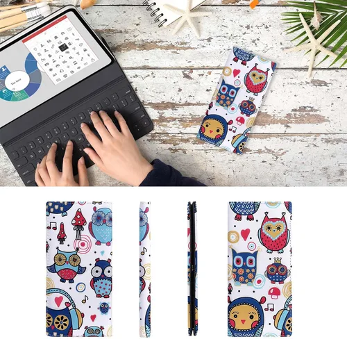 Vista 5 de HUA ANGEL Billetera ultra delgada para mujer, con bloqueo RFID, tarjetero de crédito, plegable, largo, hebilla magnética, billete para mujer, Owl