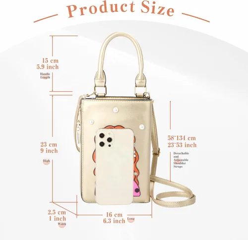 Vista 3 de GOKTOW Bolso extravagante para mujer, bolsos de mano novedosos para mujer, bolso cruzado divertido, bolsos de hombro con asa de poliuretano