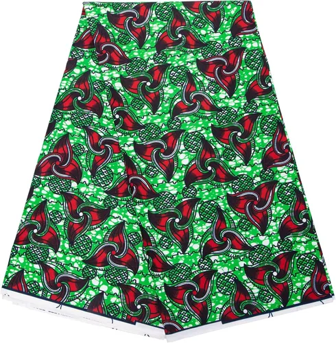 Vista 8 de BintaRealWax Tela africana de 6 yardas de tela tribal con estampado de cera vintage Ankara para coser vestido de fiesta