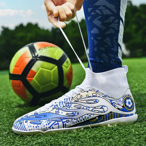 Vista 6 de Wxbzbhwxc Men's Athletic Soccer Cleats Professional Training Turf Soccer Shoes Anti-Slip Indoor Outdoor Football Sneaker for Boy