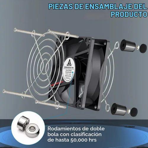 Vista 6 de GDSTIME 80mm Computer Fan with AC Plug, Variable Speed PC Fan w/Controller