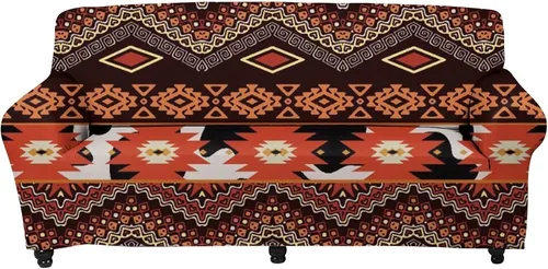 Vista 10 de Forchrinse Funda de sofá con estampado navajo africano para sofá de 1 cojín, funda elástica para sofá, protector de muebles para casa rural, hogar