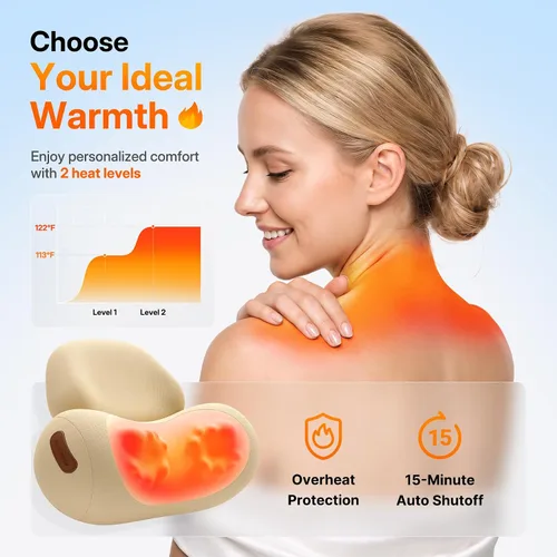 Vista 4 de Almohada masajeadora de cuello Shiatsu con masaje, calor y tracción Avena