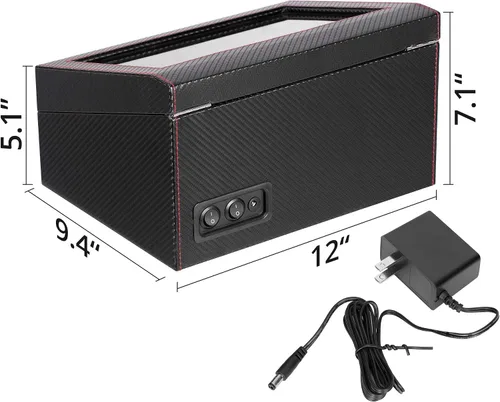 Vista 6 de Enrollador automático de reloj con 4 pantallas silenciosas de cuerda de reloj + 6 almohadas de reloj flexibles, funda de almacenamiento de cuero