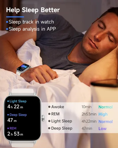 Vista 4 de TOOBUR Reloj inteligente para mujer con Alexa integrado, 1.8 pulgadas, IP68, rastreador de actividad física con ritmo cardíaco, monitor de sueño