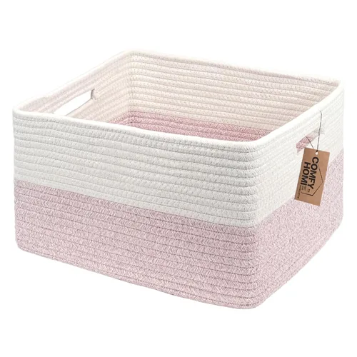 Vista 61 de COMFY-HOMI Cestas de almacenamiento de 11.5 x 7.5 x 4.7 pulgadas para organizar, cesta tejida de cuerda de algodón, caja de almacenamiento de marrón