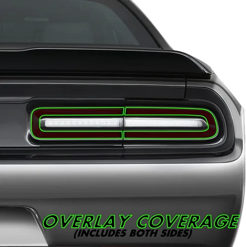 Vista 2 de SlickMod Tinte de humo de vinilo precortado para la luz trasera Dodge Challenger 2015-2022 (1. luz trasera, 20% humo oscuro)