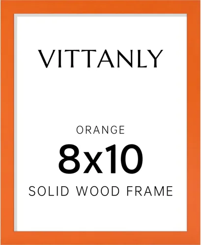 Vista 53 de Vittanly - Marco de fotos de 4 x 6 pulgadas de madera maciza con plexiglás, incluye paspartú de 3,5 x 5, para colgar en la pared o poner sobre una