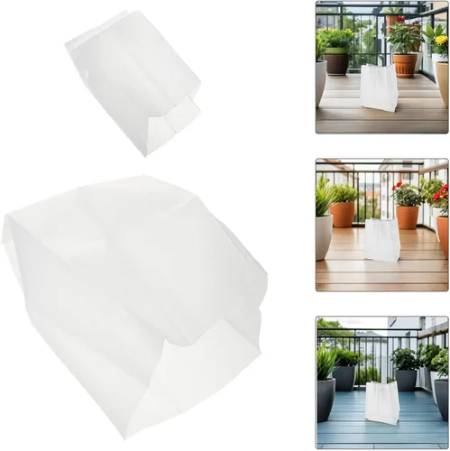 Vista 8 de 200Pcs Non-Woven Seedling Grow Bags, White Breathable Nursery Pots