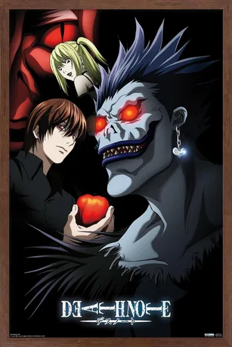 Vista 9 de Trends International Death Note - Póster de pared de grupo, 14.725 x 22.375 pulgadas, versión enmarcada de madera de granero