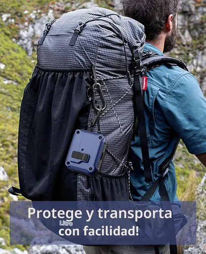 Vista 6 de TiMOVO Funda rígida para Airpods Pro 3 (2025) con clip de bloqueo seguro azul+negro