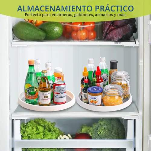 Vista 8 de Lazy Susan - Juego de 4 tocadiscos, organizador antideslizante de 10 pulgadas para gabinete, organización de despensa, almacenamiento de cocina