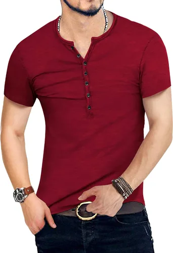 Vista 3 de YTD - Camiseta de manga larga para hombre estilo informal corte ajustado