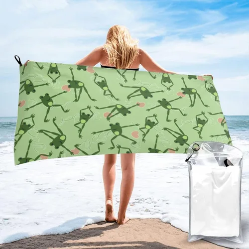 Vista 11 de Toalla de playa de microfibra, de gran tamaño, secado rápido (31.5 x 63 pulgadas), a prueba de arena, absorbentes, compactas, manta de playa, toalla