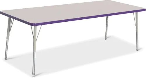 Vista 55 de Berries Mesa rectangular para actividades, altura A, Gris/Negro/Negro, 1