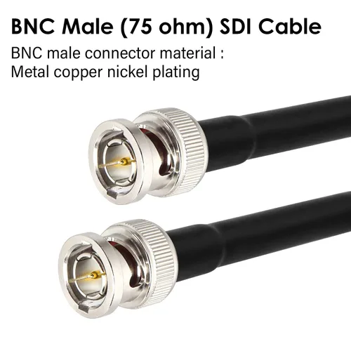 Vista 2 de XRDS -RF Cable SDI de 1 pie, cable de video digital macho BNC 75 ohmios RG59 BNC Cables soporta HD-SDI/3G/6G-SDI/4K/8K (2PCS)