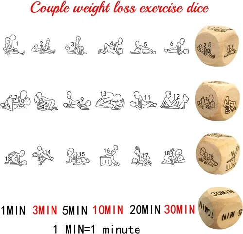 Vista 4 de 4 dados divertidos para hablar y hacer yoga, para parejas, para adultos, traviesos, para fitness, para amantes de la fiesta, mejora el amor