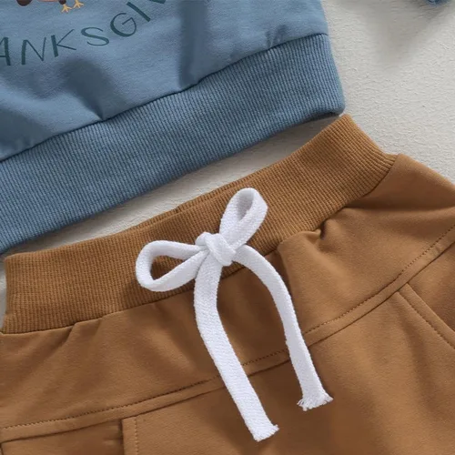 Vista 4 de Conjunto de 2 piezas de sudadera con diseño de árbol de Navidad para niño y niña, ropa de otoño e invierno