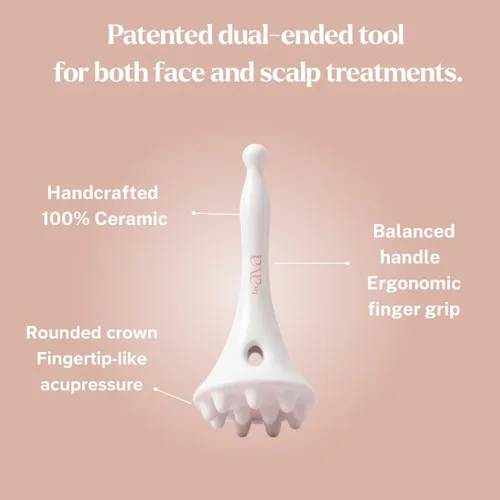 Vista 5 de byAVA Masajeador facial y cuero cabelludo Gua Sha, herramienta de cerámica