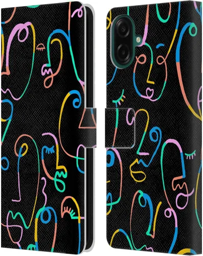 Vista 125 de Head Case Designs Officially Licensed Ninola Brushstrokes Multi Colorful Leather Wallet Case Compatible with Samsung Galaxy A07 4G
