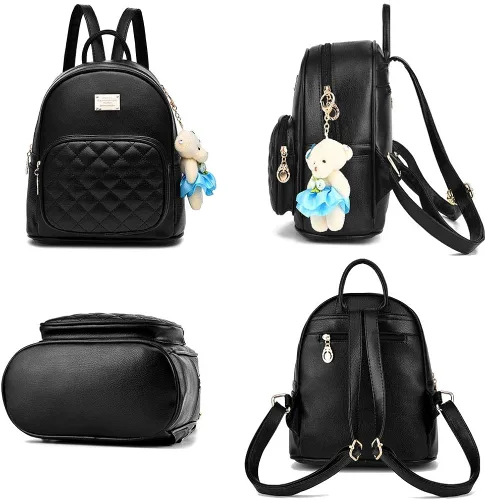Vista 2 de Mochila de cuero pequeña para mujer mochila de viaje casual para niñas S