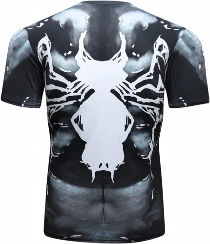 Vista 2 de Camisa de compresión para hombre, manga corta, capa base, camisetas de secado fresco